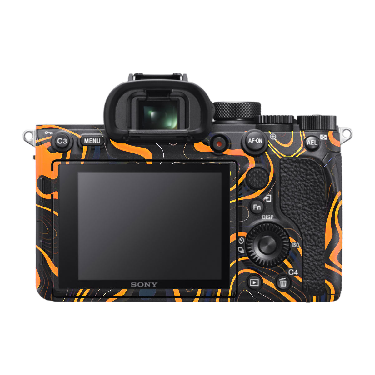 Amber Topographic Waves Sony A7R IV Camera Skin