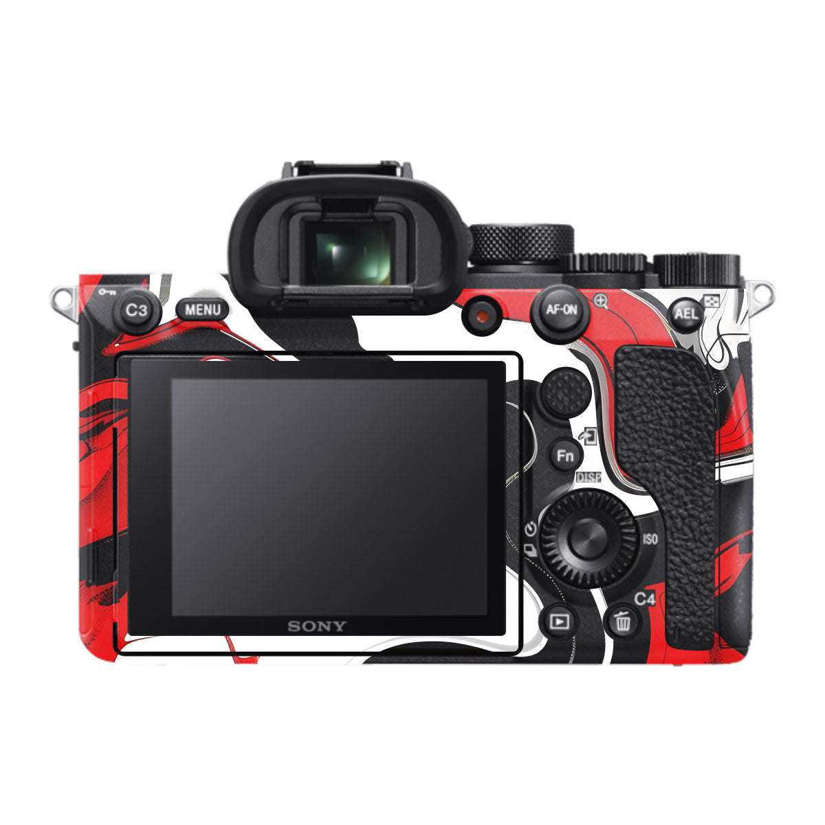 Scarlet and White Motion Sony A7R IV Camera Skin