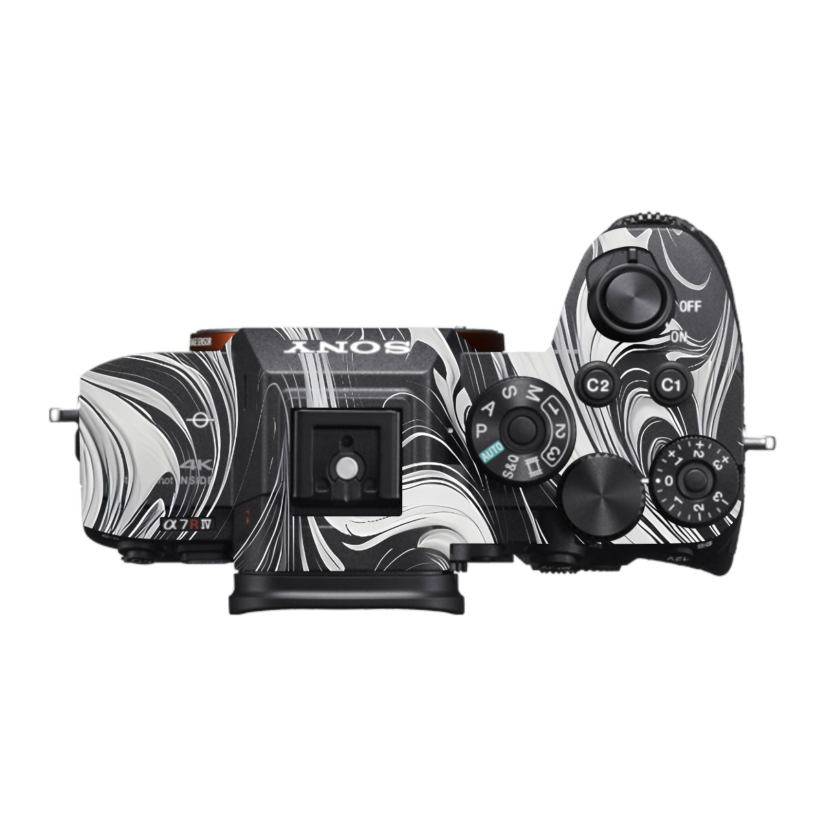 Black and White Marble Sony A7R IV Camera Skin