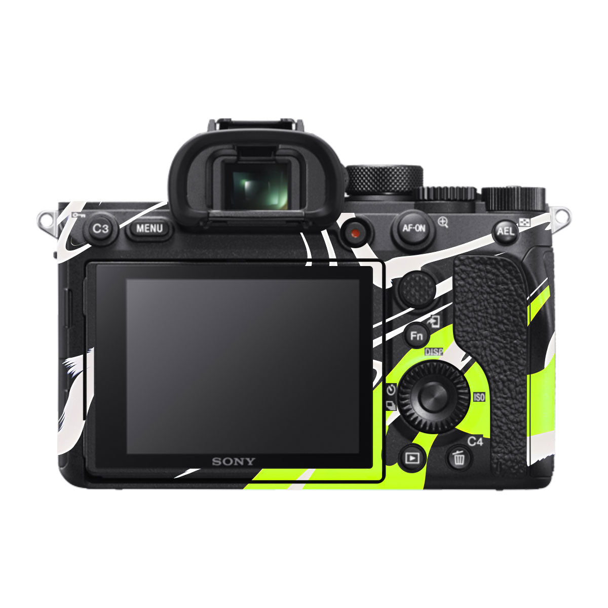 Neon Green and Black Pattern Sony A7R IV Camera Skin