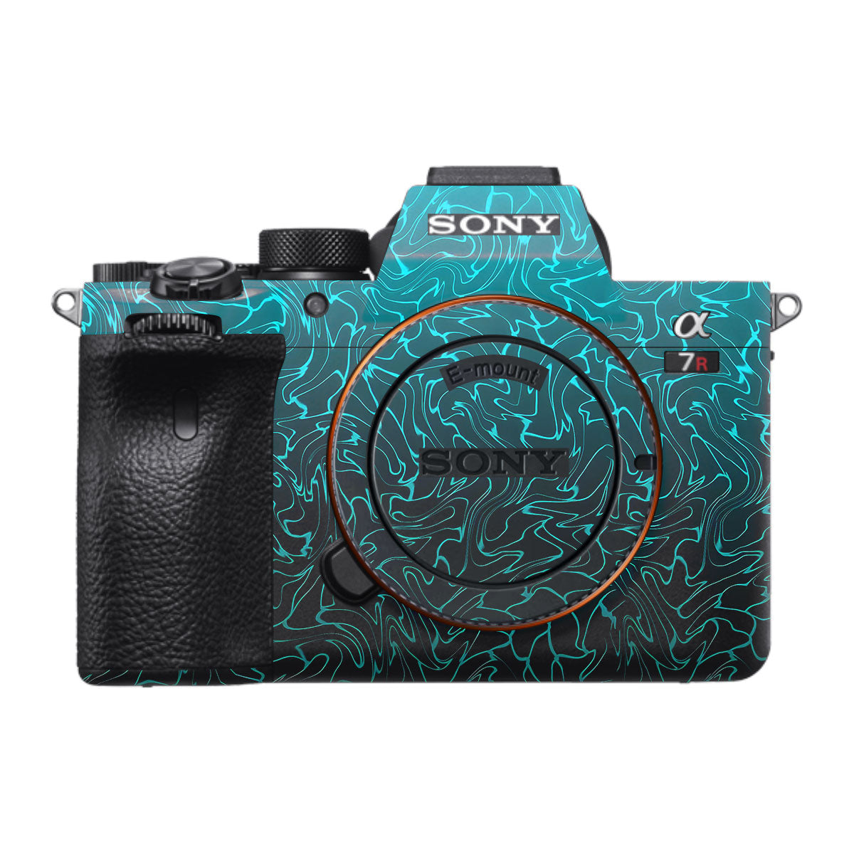 Cyan Blue to Black Gradient Sony A7R IV Camera Skin
