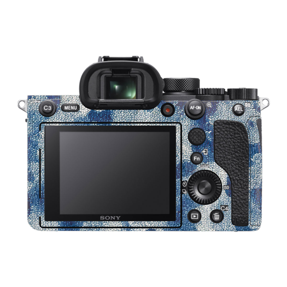 Blue Watercolor Fabric Sony A7R IV Camera Skin