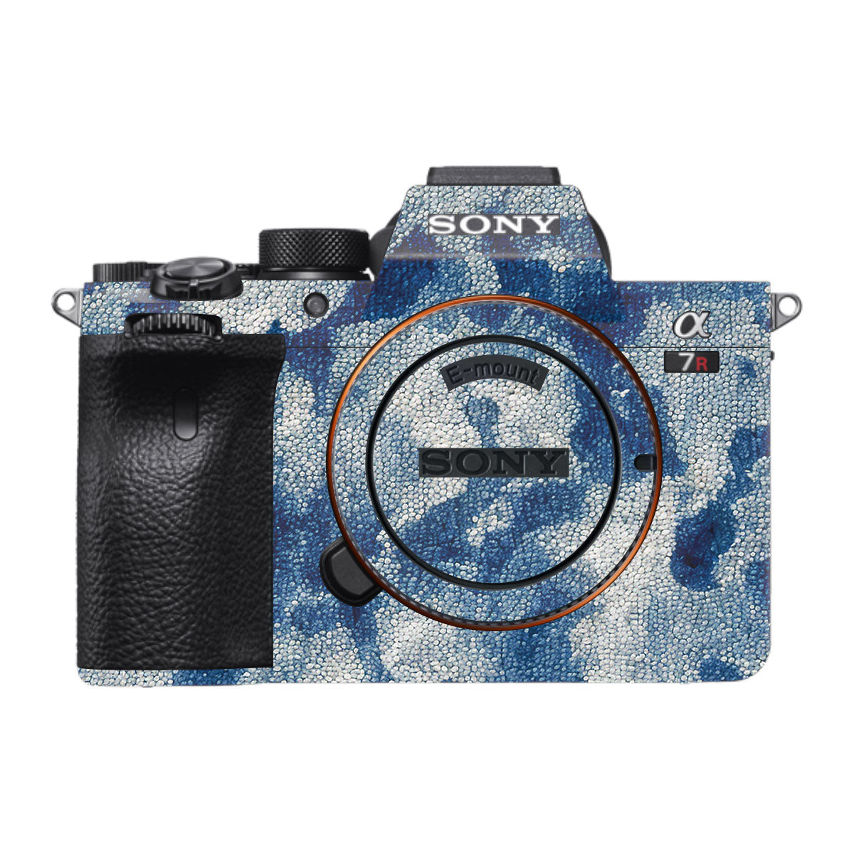 Blue Watercolor Fabric Sony A7R IV Camera Skin