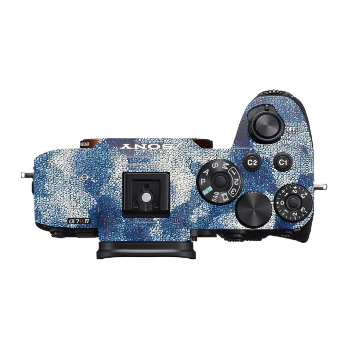 Blue Watercolor Fabric Sony A7R IV Camera Skin