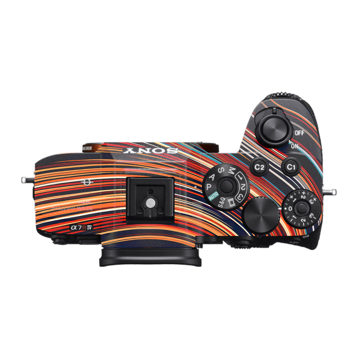 Retro Abstract Striped Swirl Sony A7R IV Camera Skin