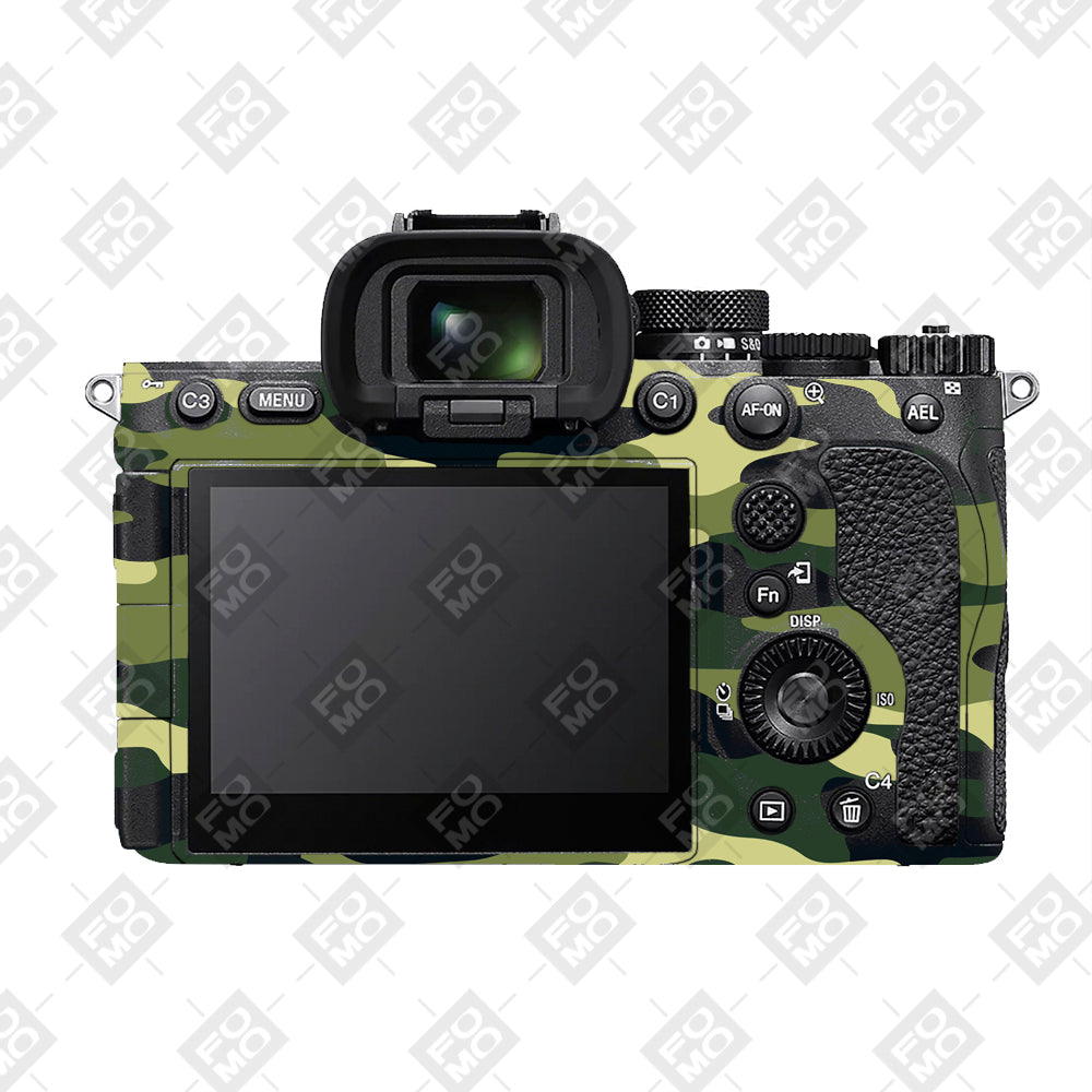 Forest Green Camo Sony A7RV Camera Skins