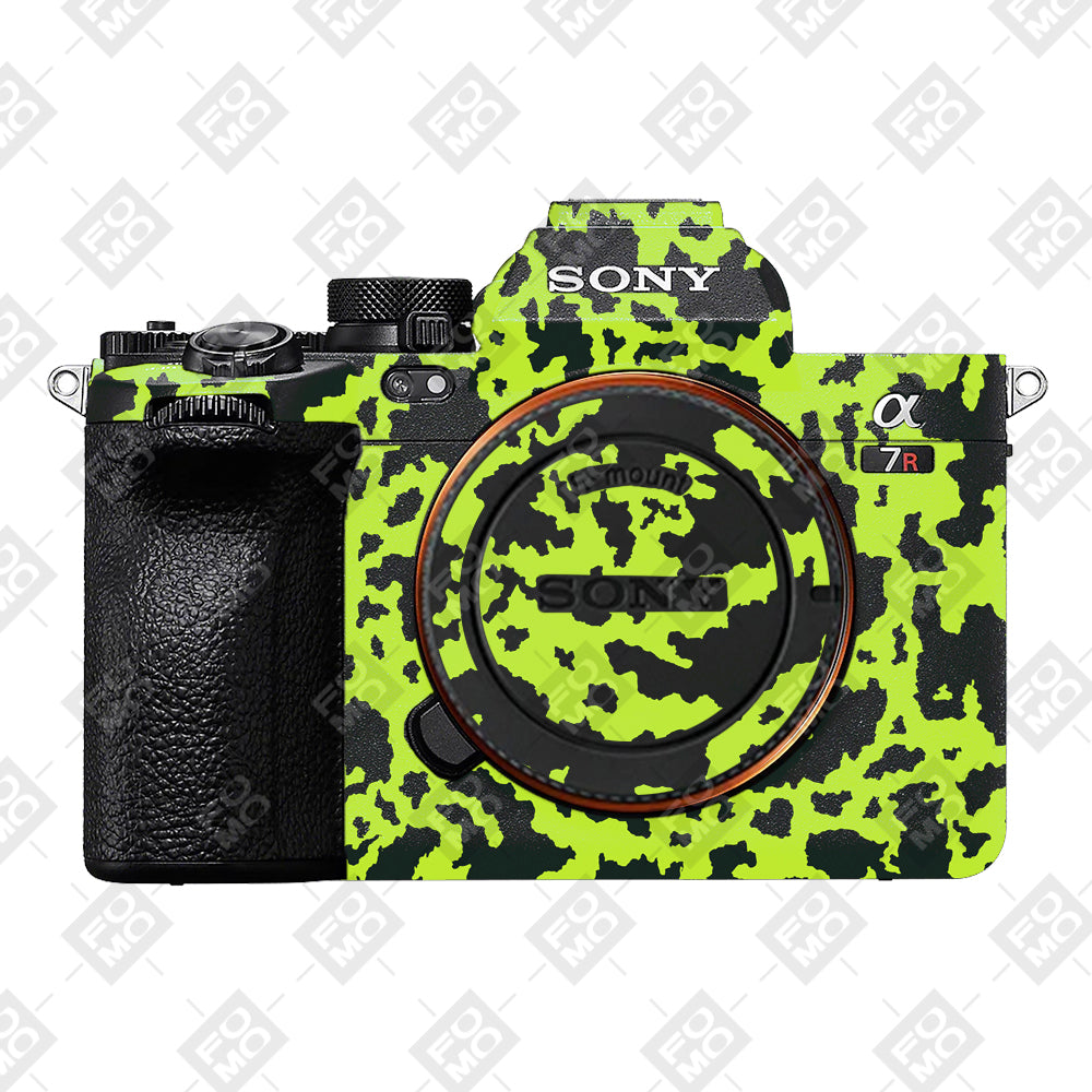 Neon Green Splatter Sony A7RV Camera Skins