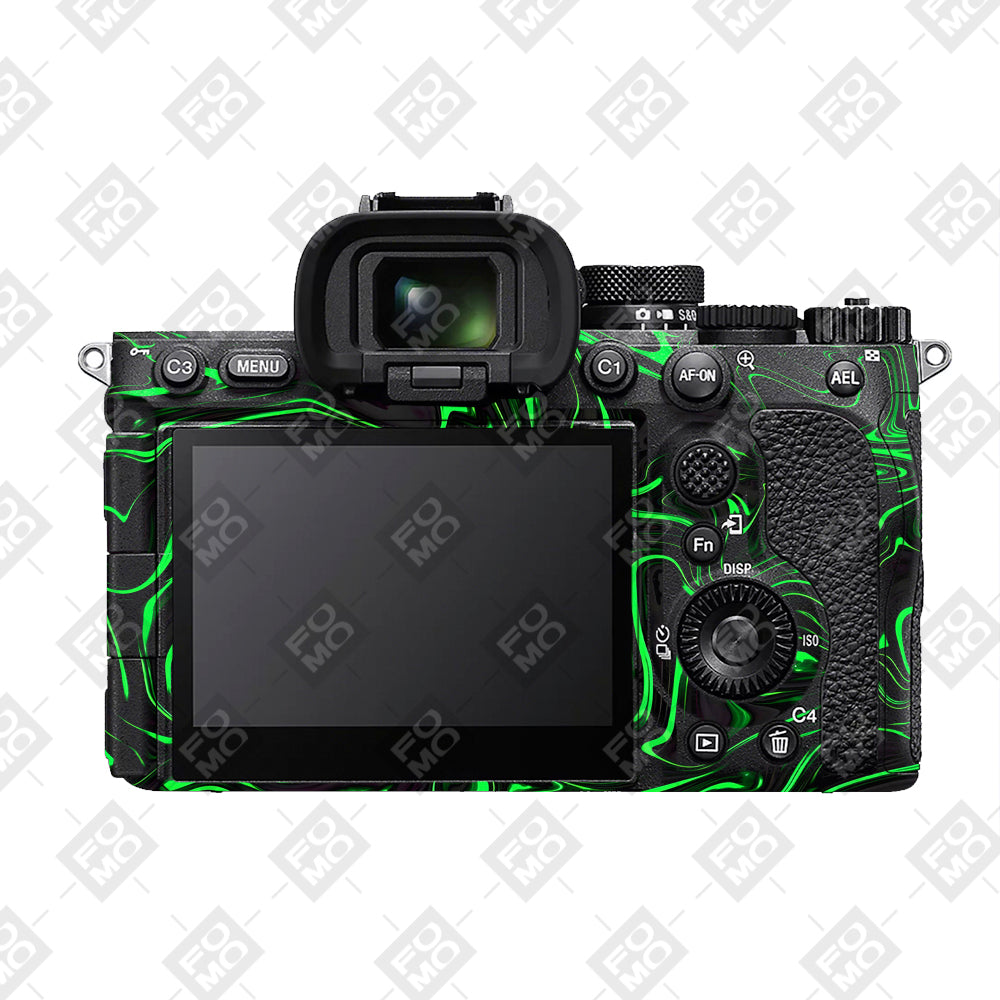Green Liquid Pattern Sony A7RV Camera Skins