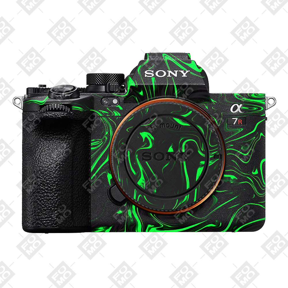 Green Liquid Pattern Sony A7RV Camera Skins