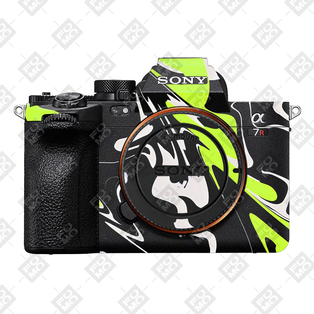 Neon Green and Black Pattern Sony A7RV Camera Skins