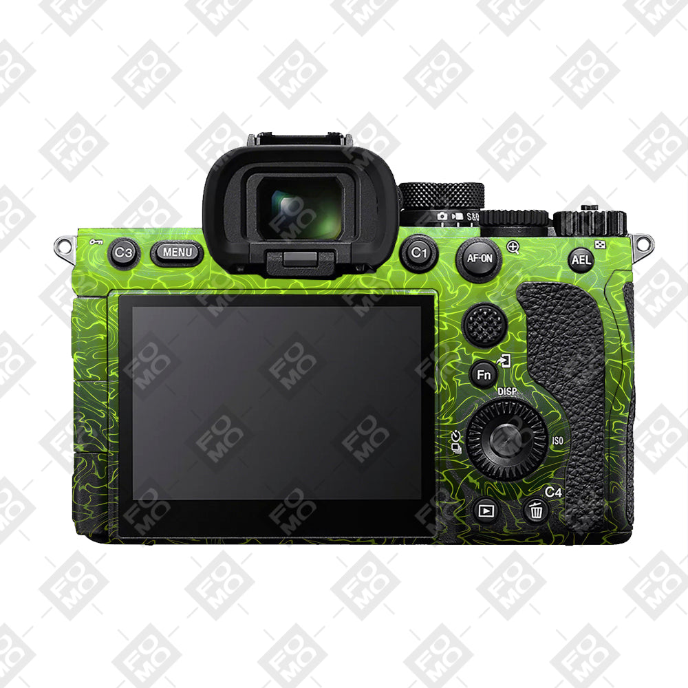 Lime Yellow to Black Gradient Sony A7RV Camera Skins