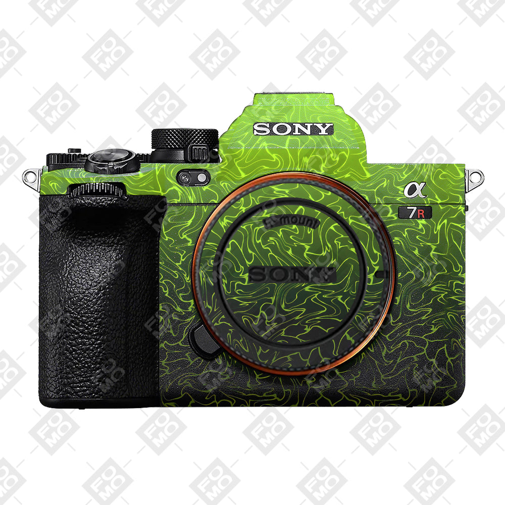 Lime Yellow to Black Gradient Sony A7RV Camera Skins