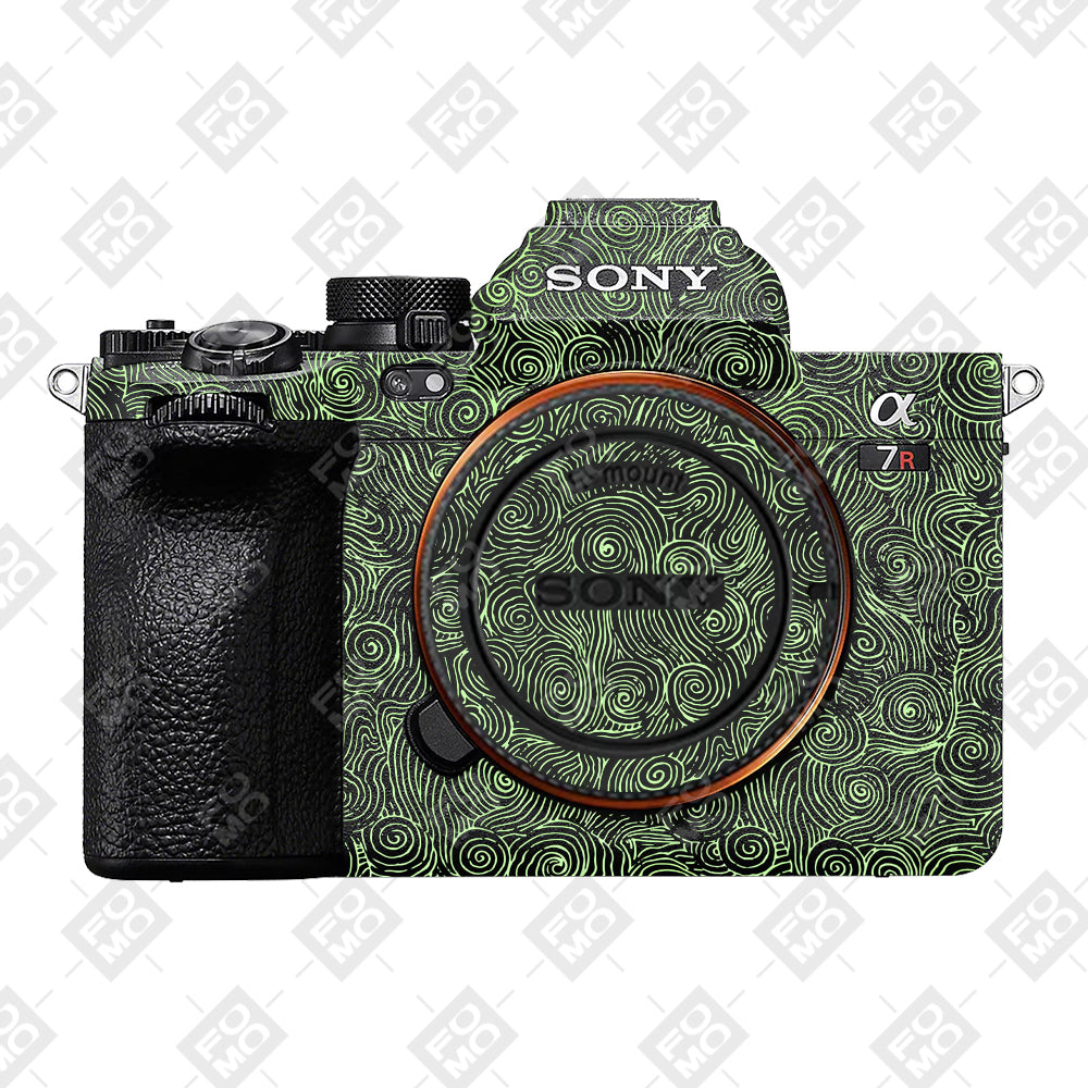 Green Spirals Sony A7RV Camera Skins