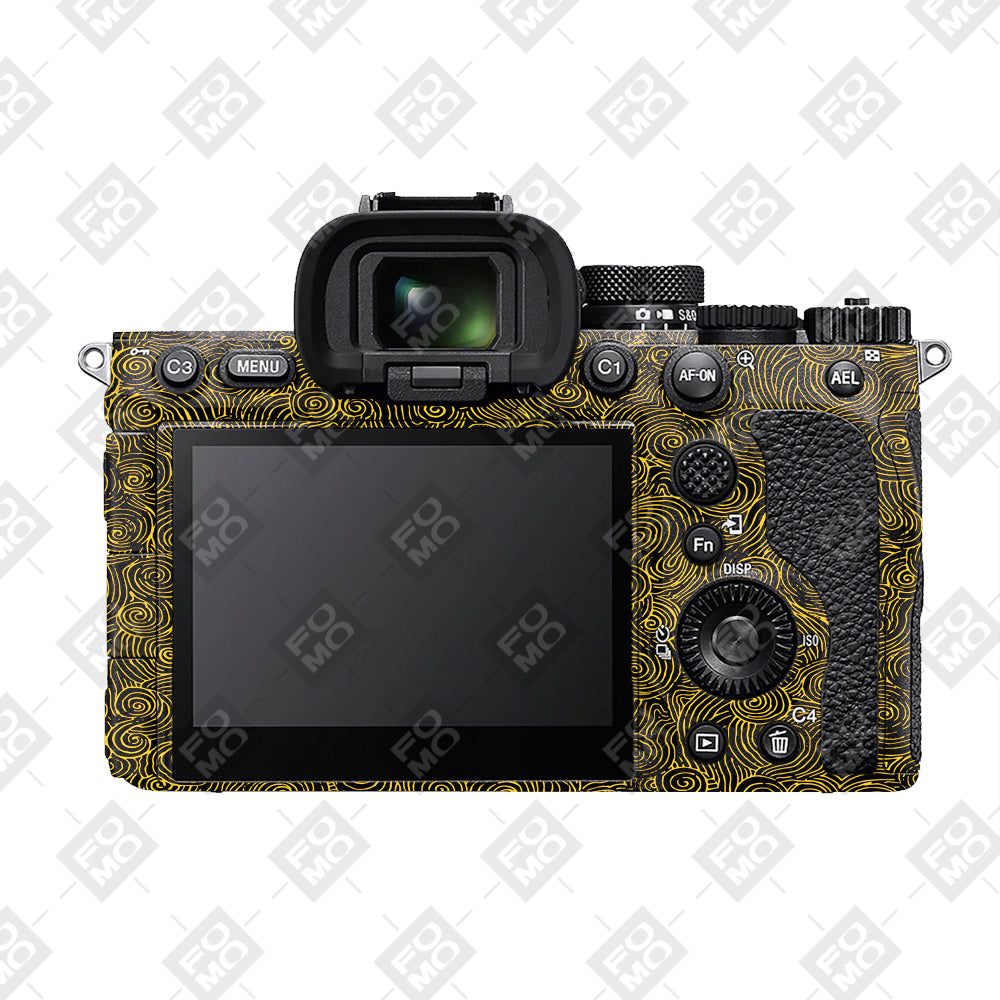 Yellow Spirals Sony A7RV Camera Skins