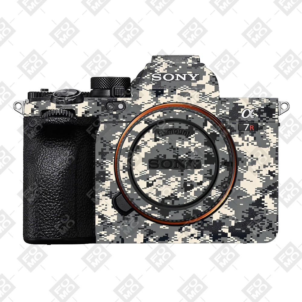 Grey Black Pixel Sony A7RV Camera Skins