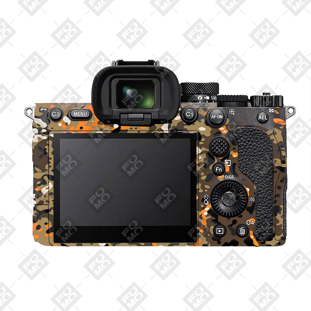 Orange Brown Spot Sony A7RV Camera Skins