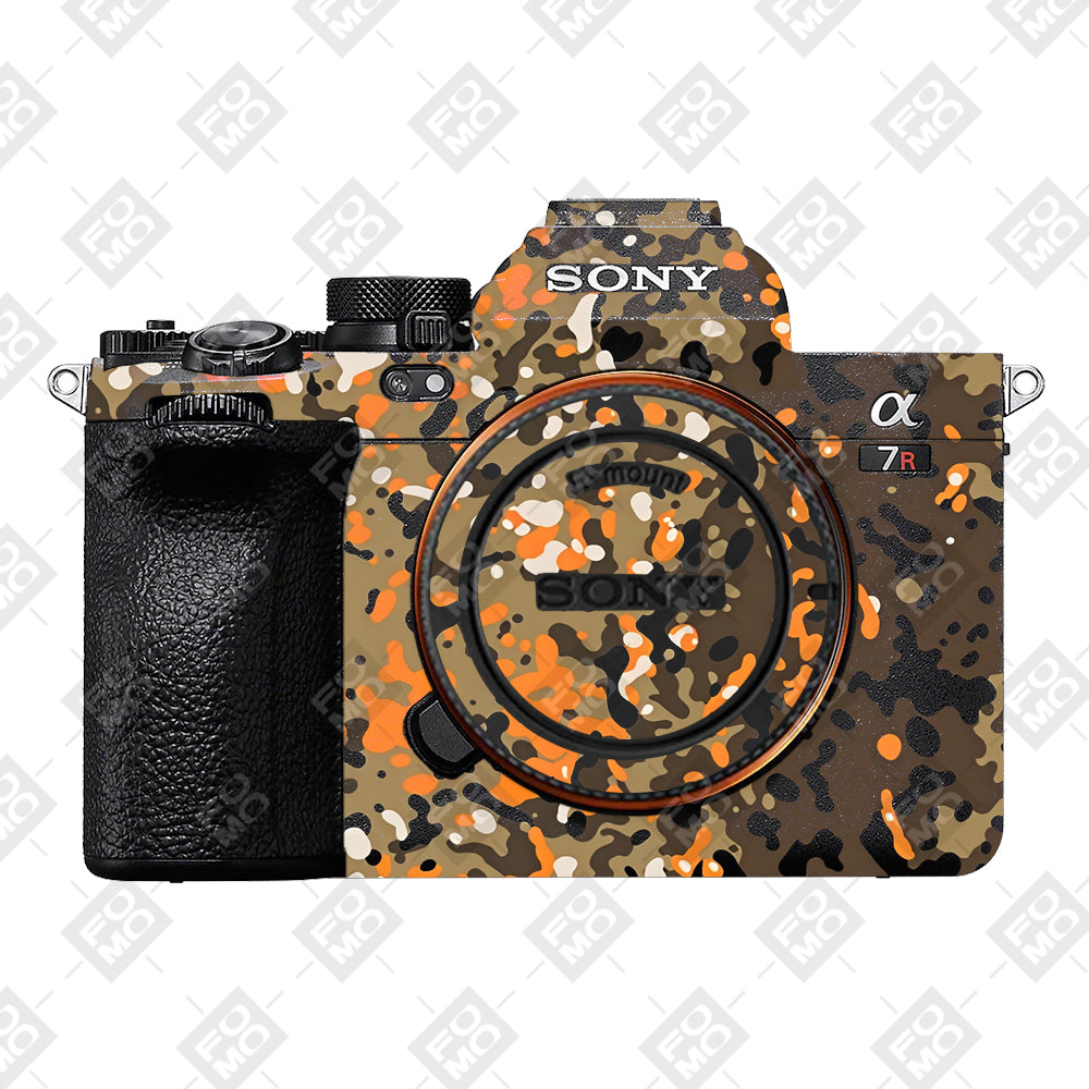 Orange Brown Spot Sony A7RV Camera Skins