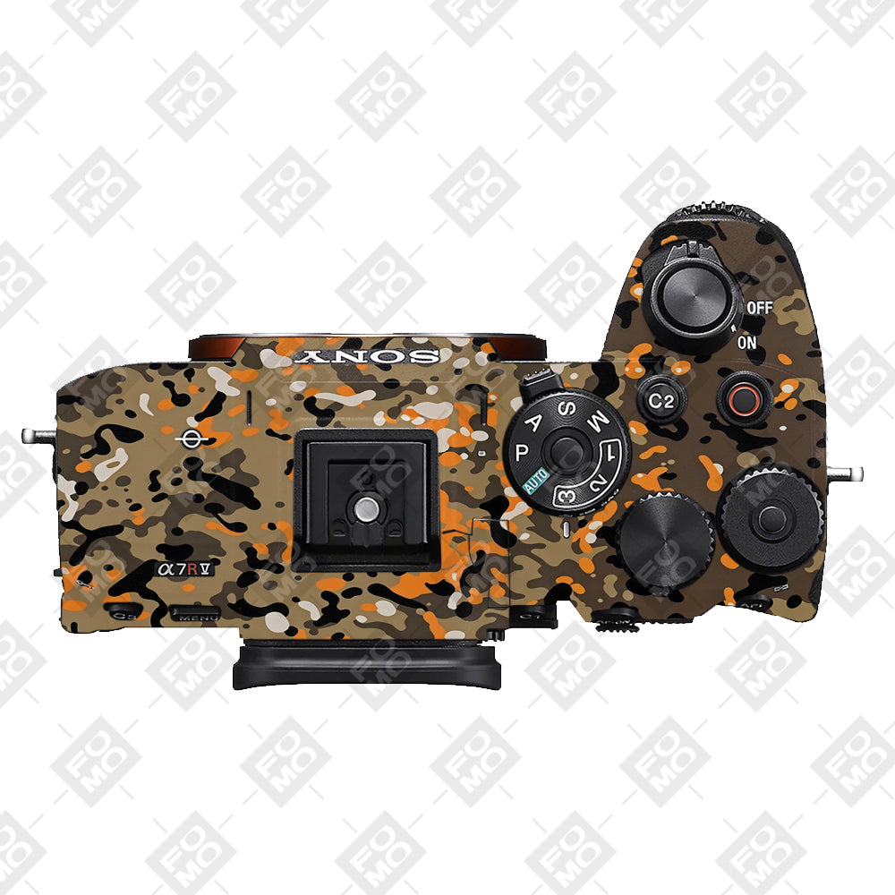 Orange Brown Spot Sony A7RV Camera Skins