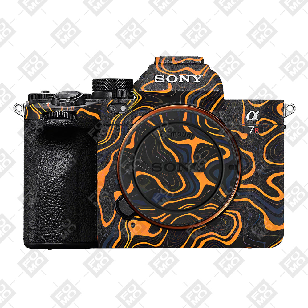 Amber Topographic Waves Sony A7RV Camera Skins