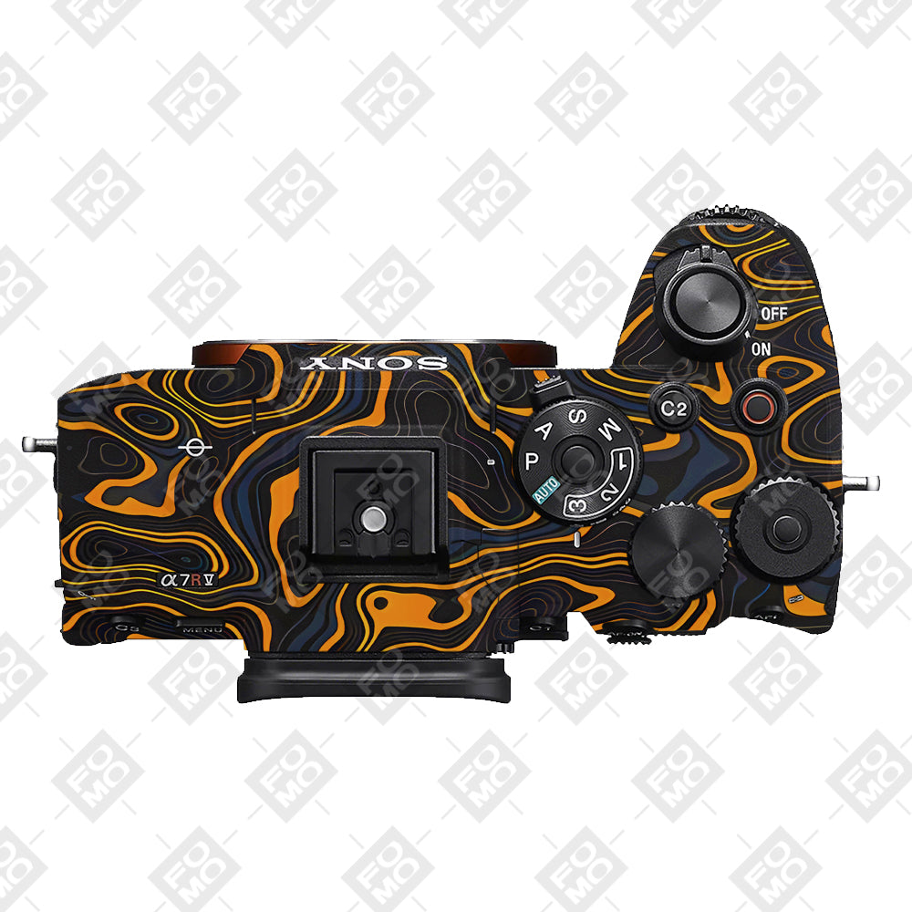 Amber Topographic Waves Sony A7RV Camera Skins