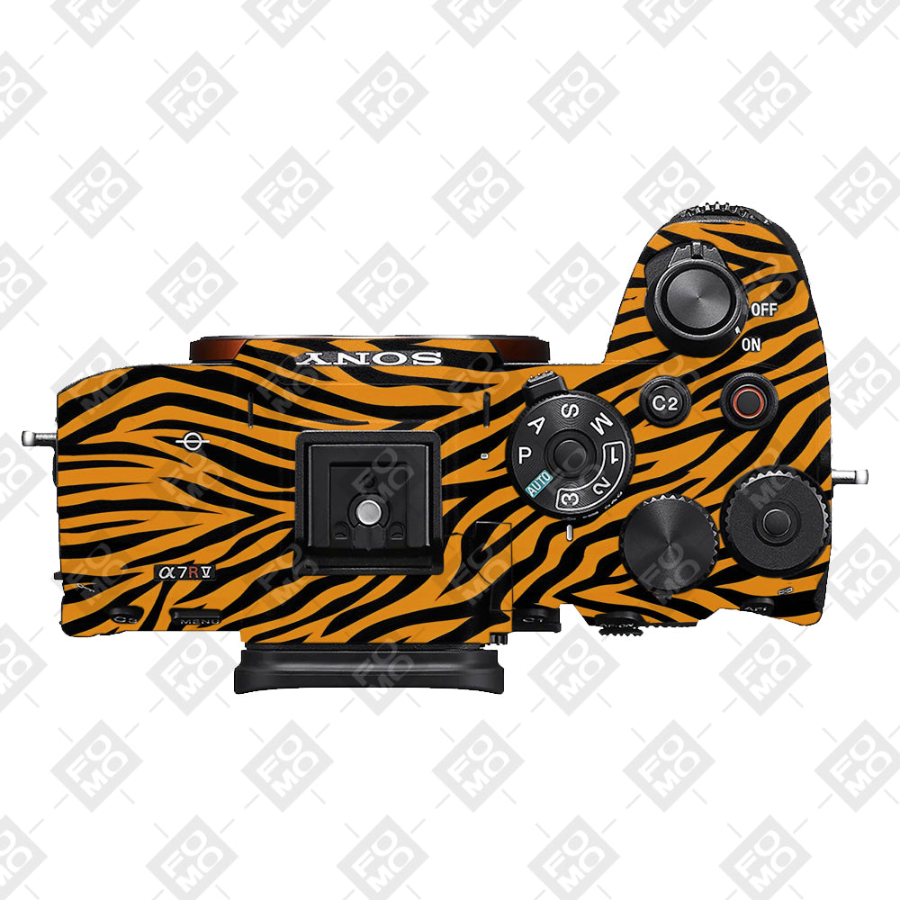 Zebra Gold Pattern Sony A7RV Camera Skins