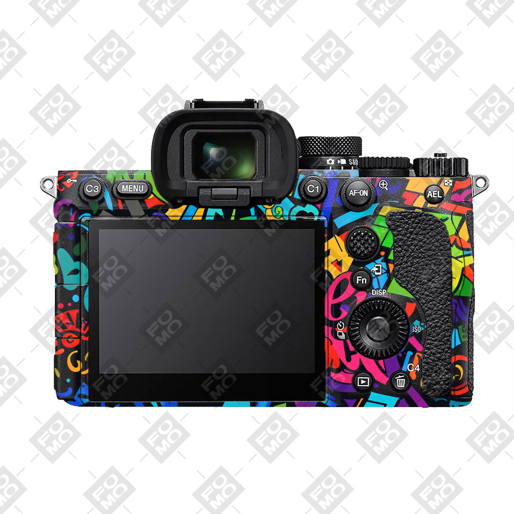 Colorful Urban Street Art Lettering Sony A7RV Camera Skin