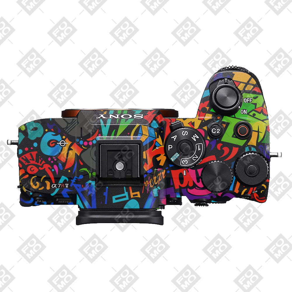 Colorful Urban Street Art Lettering Sony A7RV Camera Skin