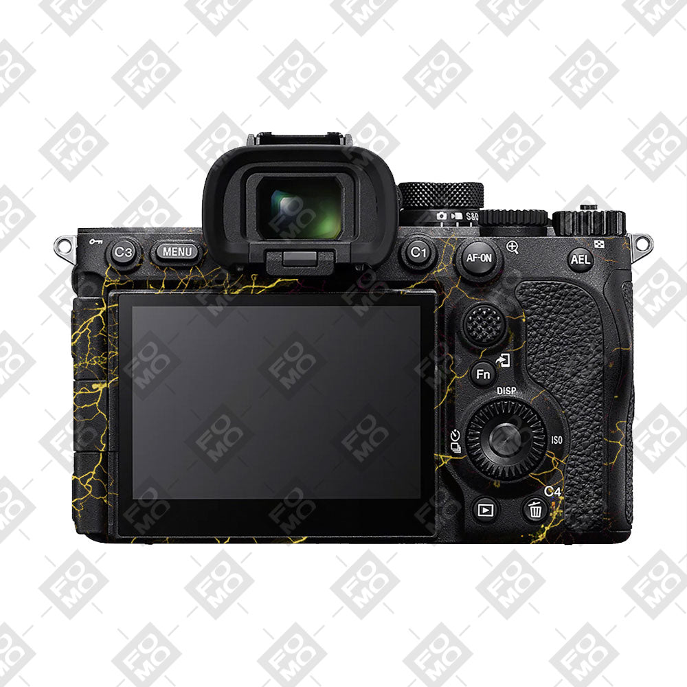 Electric Gold Veins Sony A7RV Camera Skin