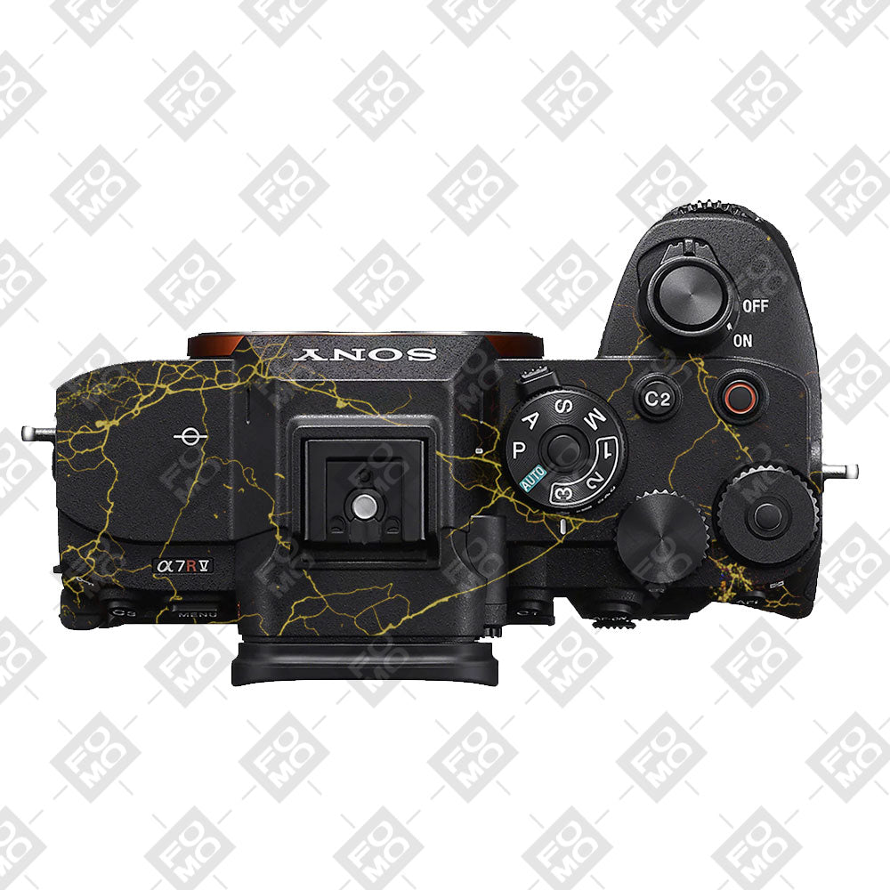 Electric Gold Veins Sony A7RV Camera Skin