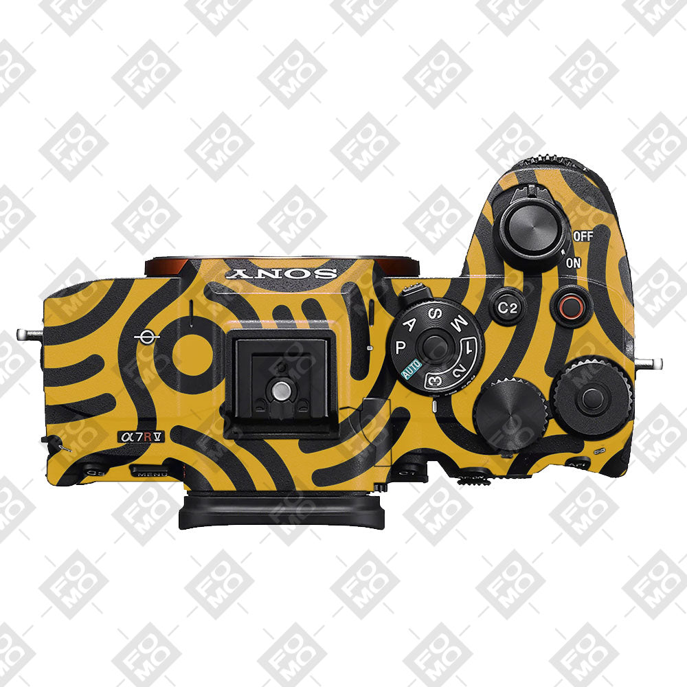 Minimal Yellow Wave Sony A7RV Camera Skin