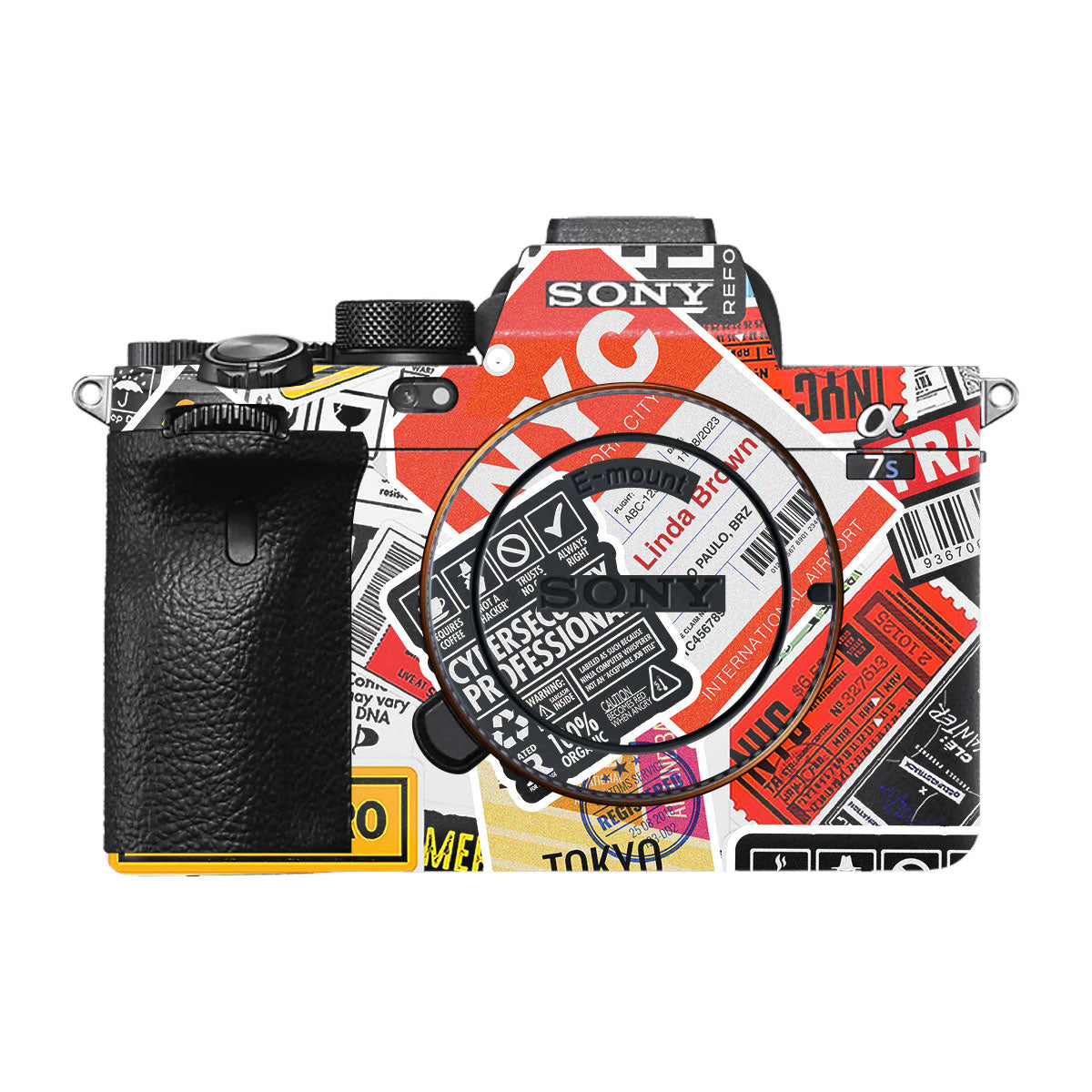 Tech Aesthetic Sticker Collage Sony A7S III Camera Skin