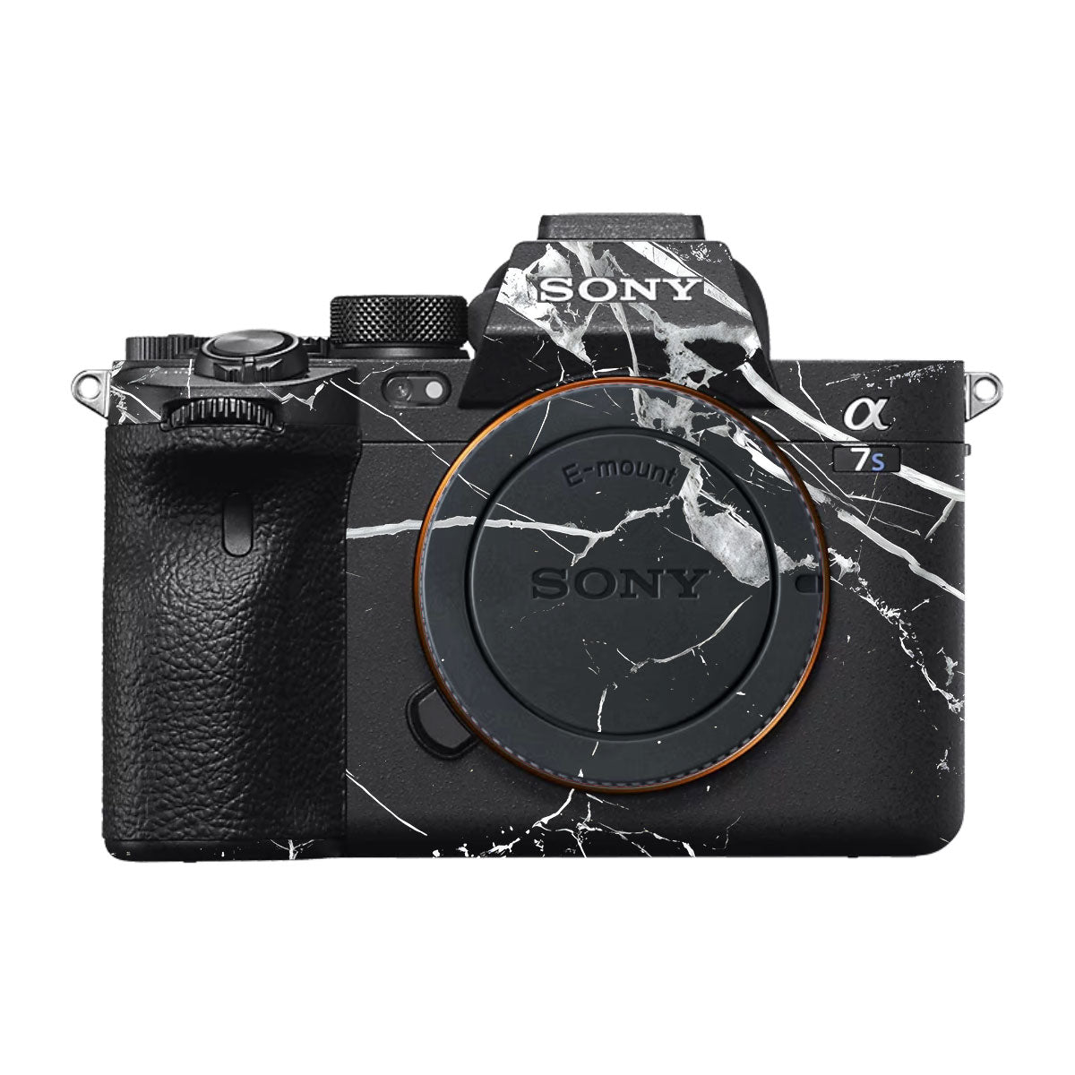 White Veins on Black Sony A7S III Camera Skin