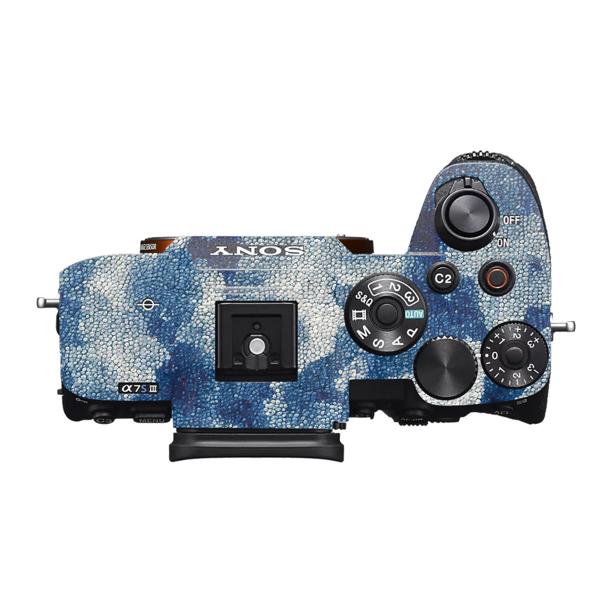 Blue Watercolor Fabric Sony A7S III Camera Skin