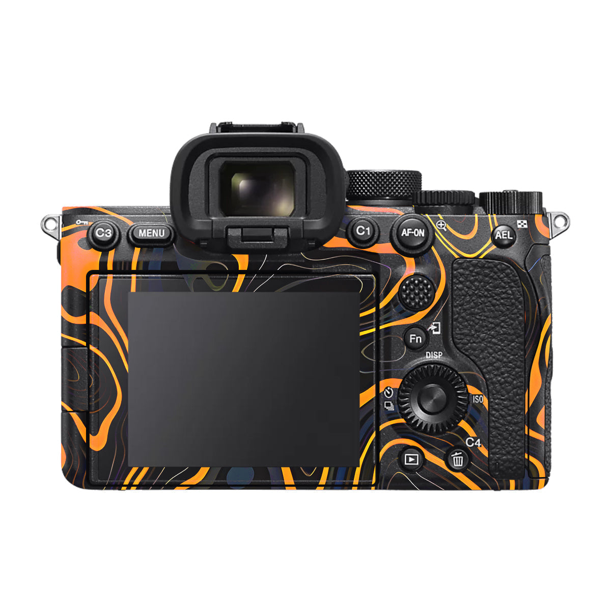 Amber Topographic Waves Sony A7 V Camera Skin