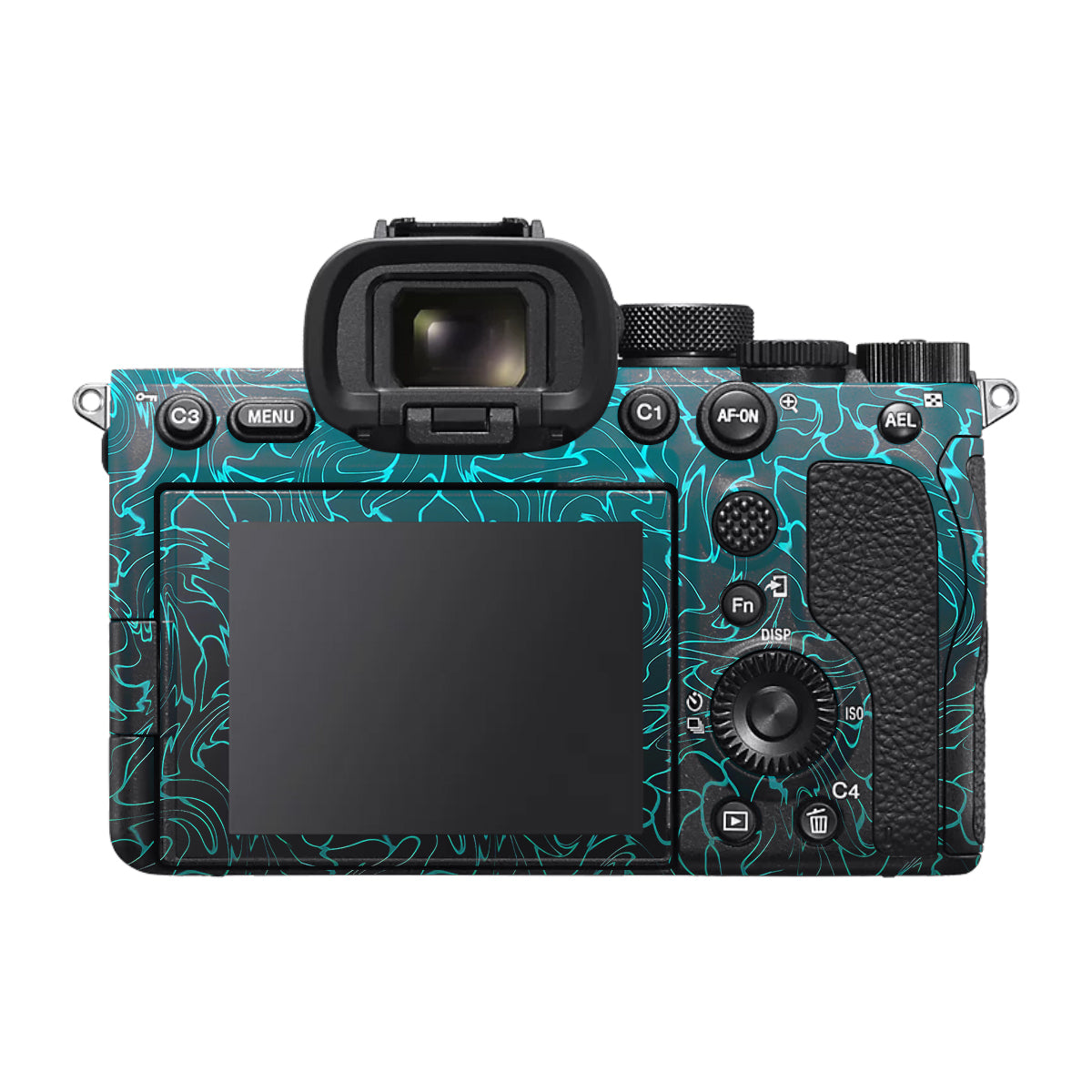 Cyan Blue to Black Gradient Sony A7 V Camera Skin