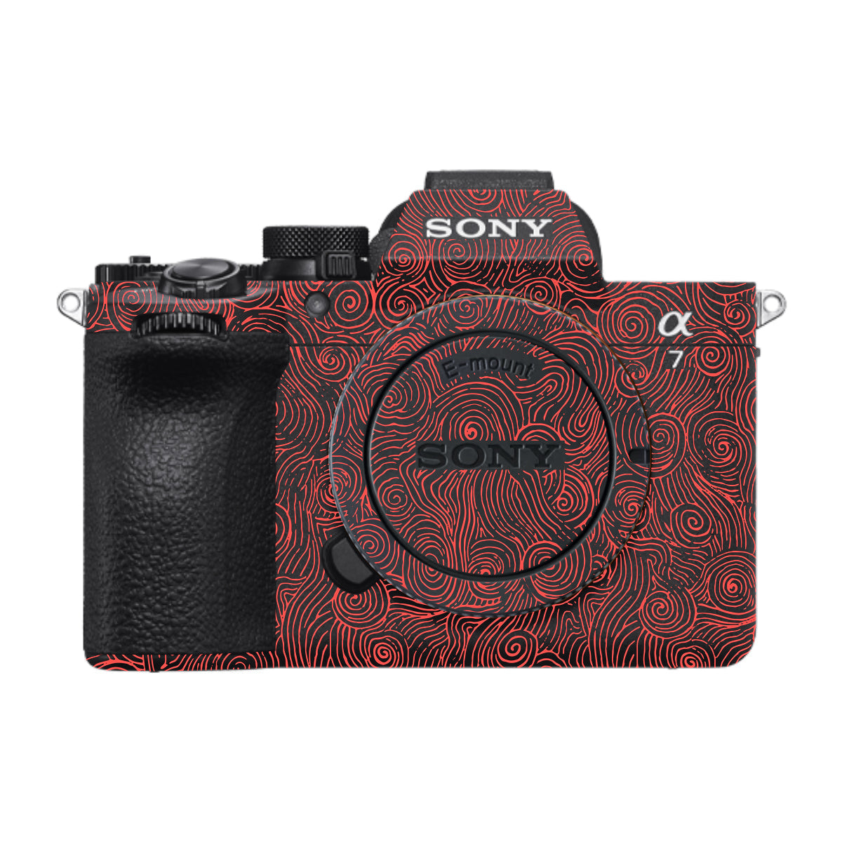 Red Spirals Sony A7 V Camera Skin