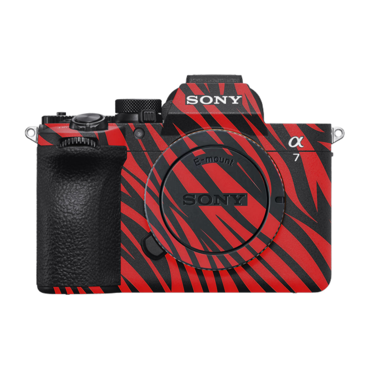 Red and Black Stripes Sony A7 V Camera Skin