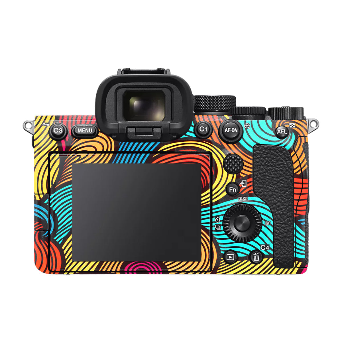 Retro Colorful Doodle Art Pattern Sony A7 V Camera Skin
