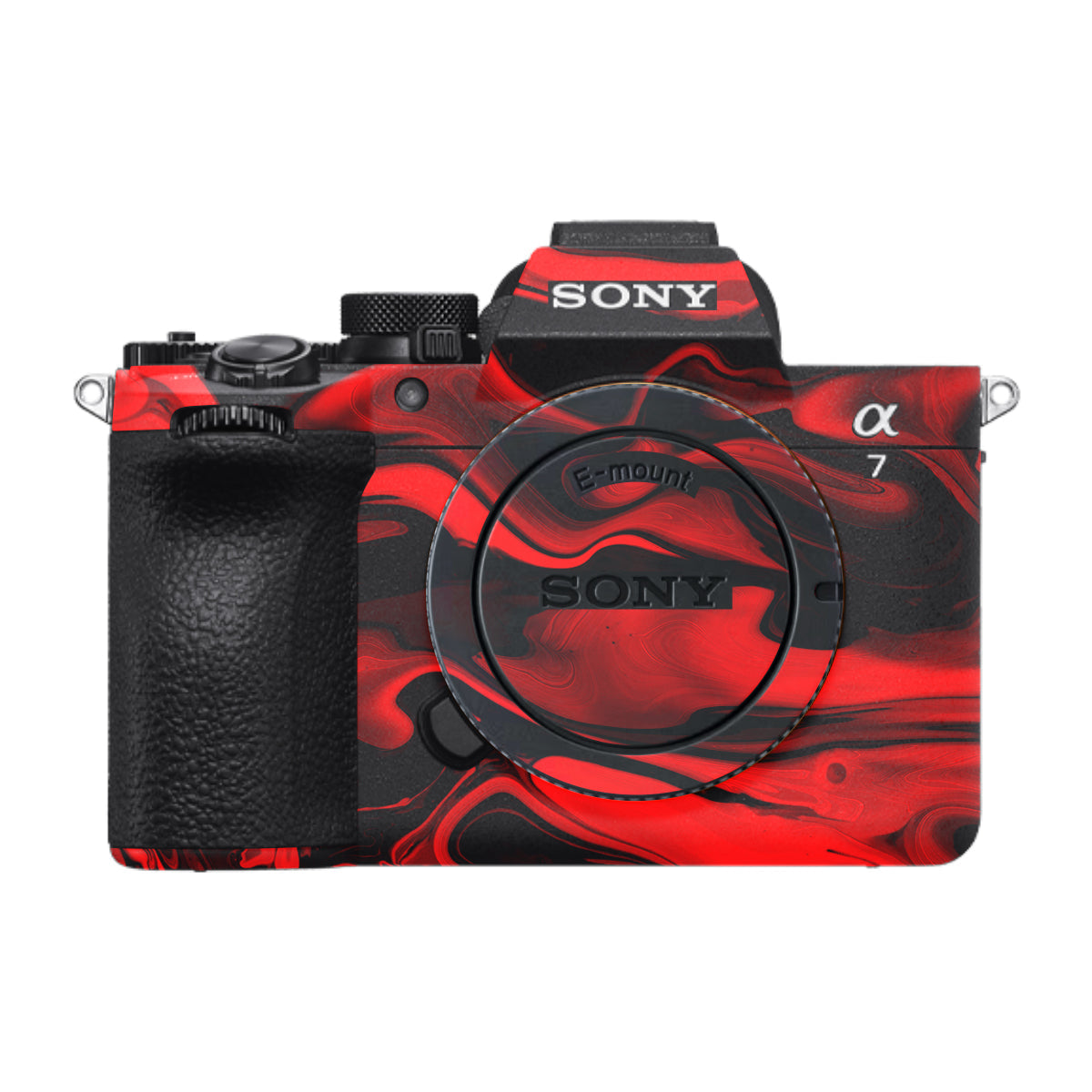 Red Lava Flow Sony A7 V Camera Skin
