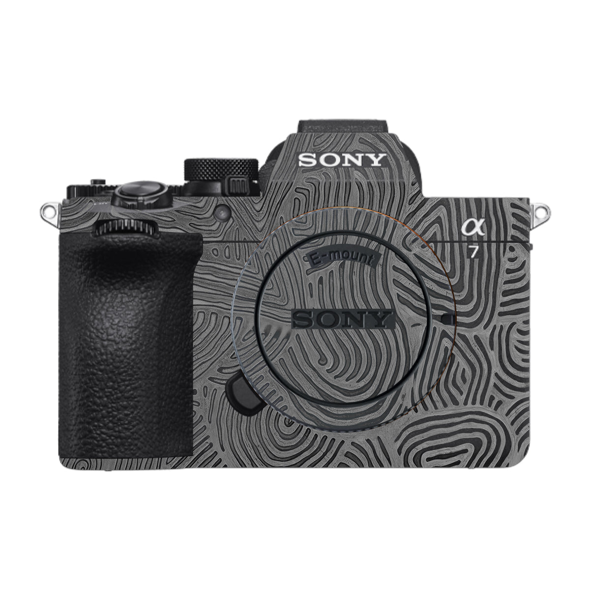 Monochrome Line Maze Sony A7 V Camera Skin