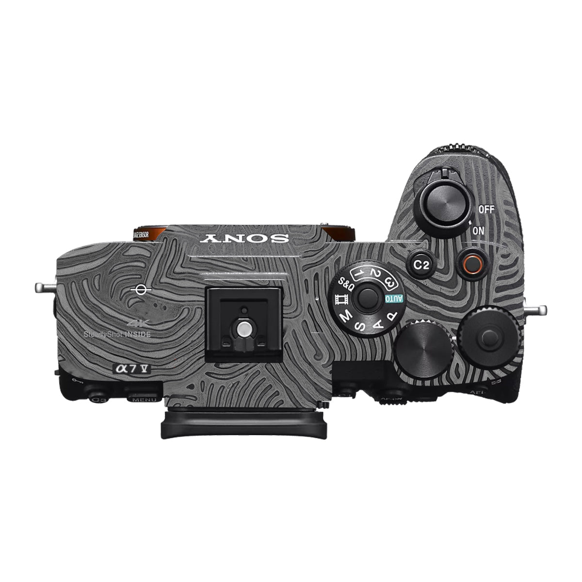 Monochrome Line Maze Sony A7 V Camera Skin