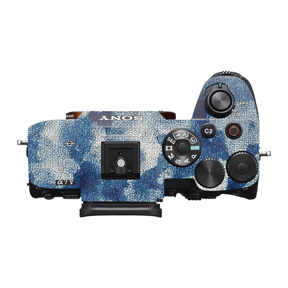 Blue Watercolor Fabric Sony A7 V Camera Skin