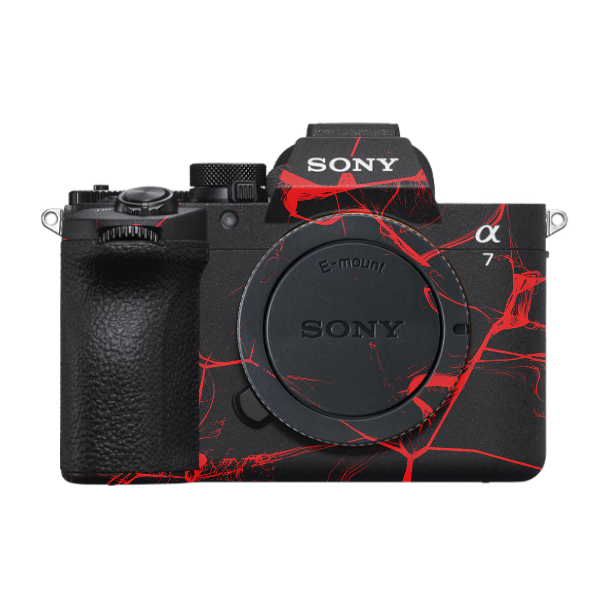 Red Neural Grid Sony A7 V Camera Skin