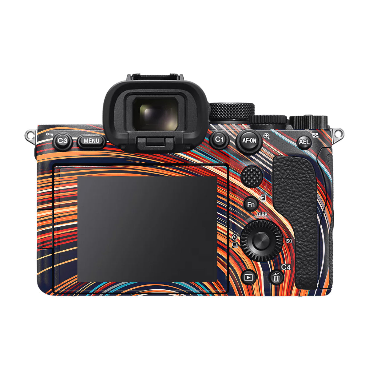 Retro Abstract Striped Swirl Sony A7 V Camera Skin