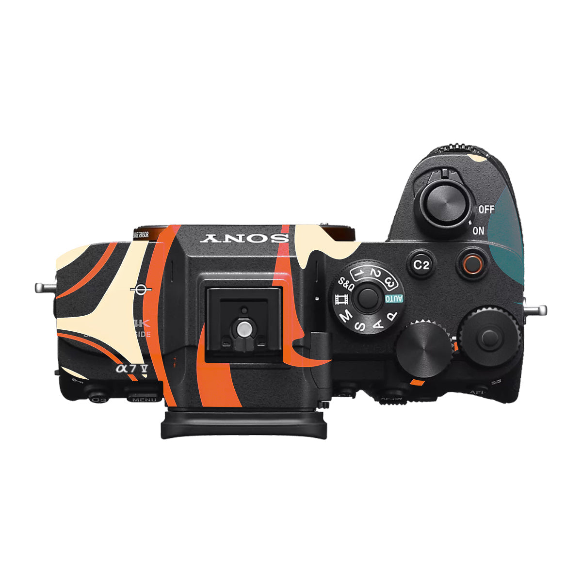 Mid-Century Abstract Swirl Sony A7 V Camera Skin