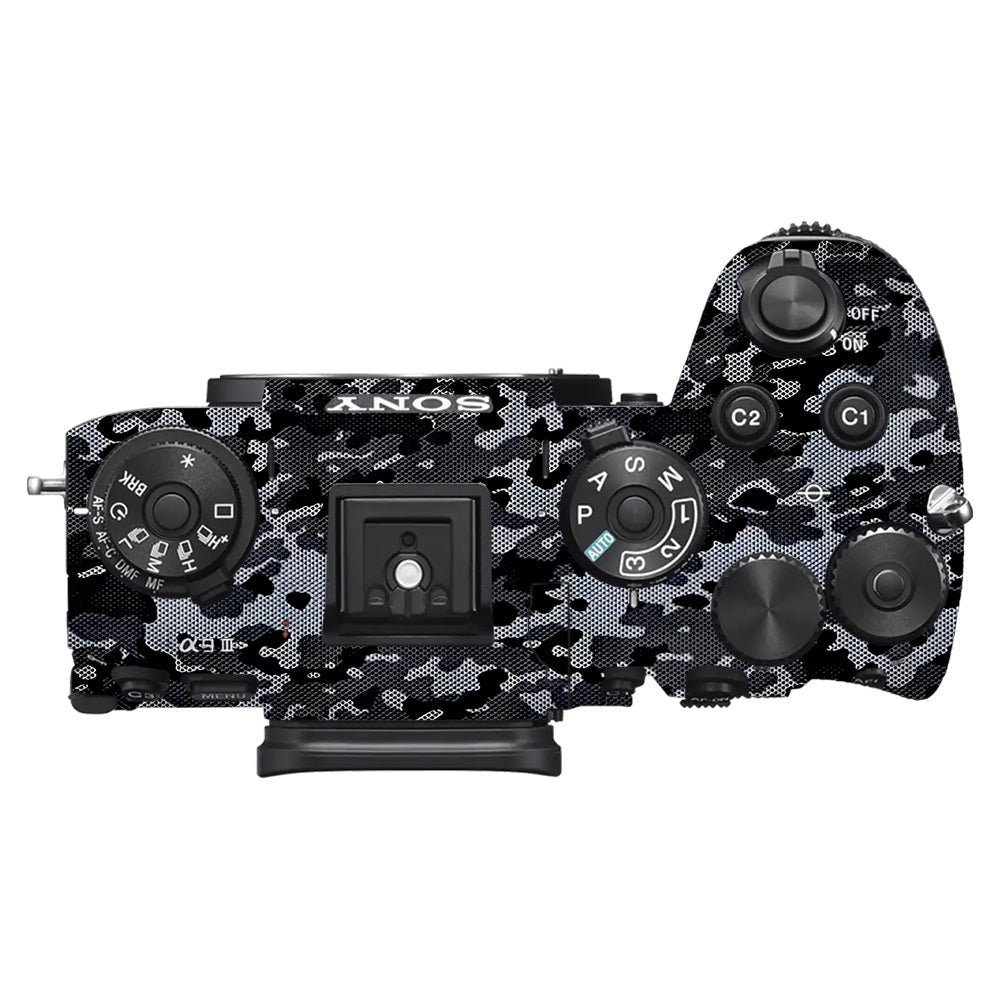Stealth Grey Camo Sony A9III Camera Skins