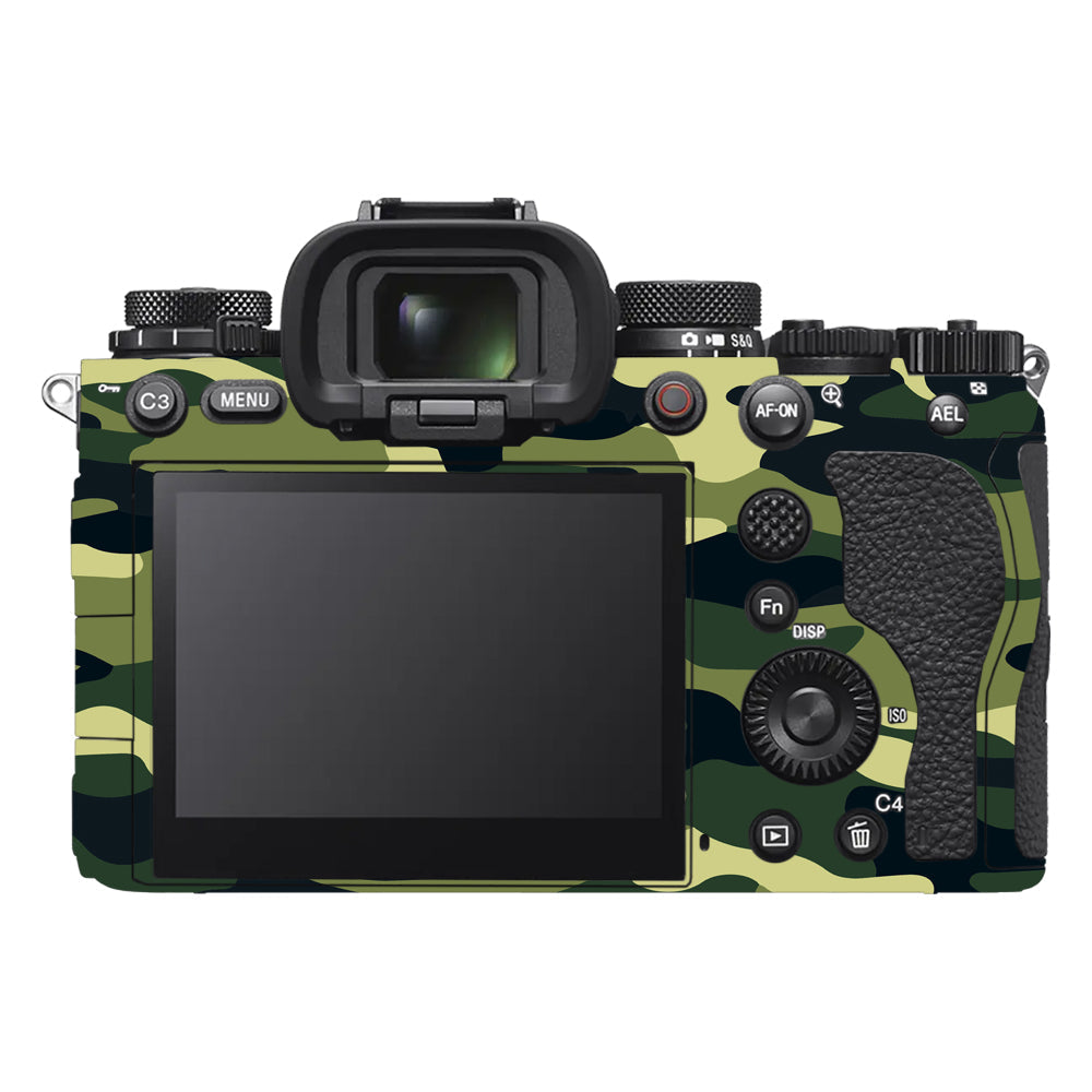 Forest Green Camo Sony A9III Camera Skins