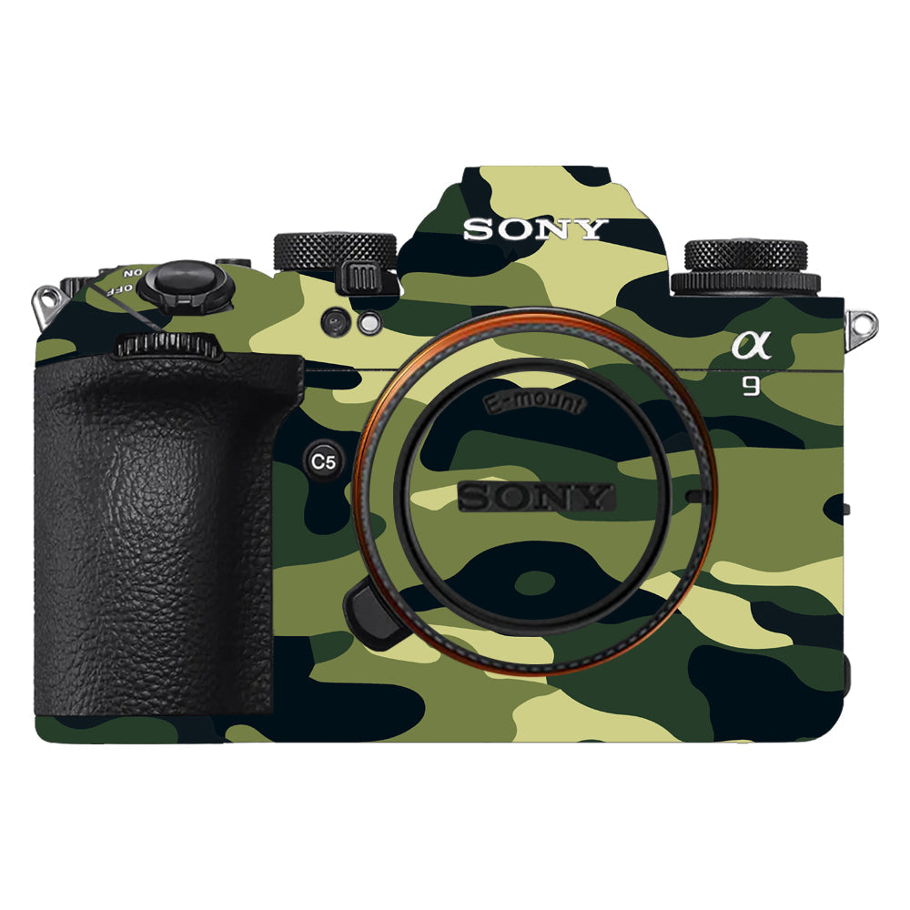 Forest Green Camo Sony A9III Camera Skins