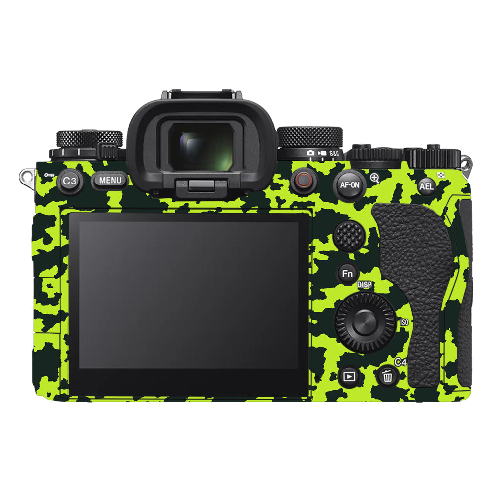 Neon Green Splatter Sony A9III Camera Skins