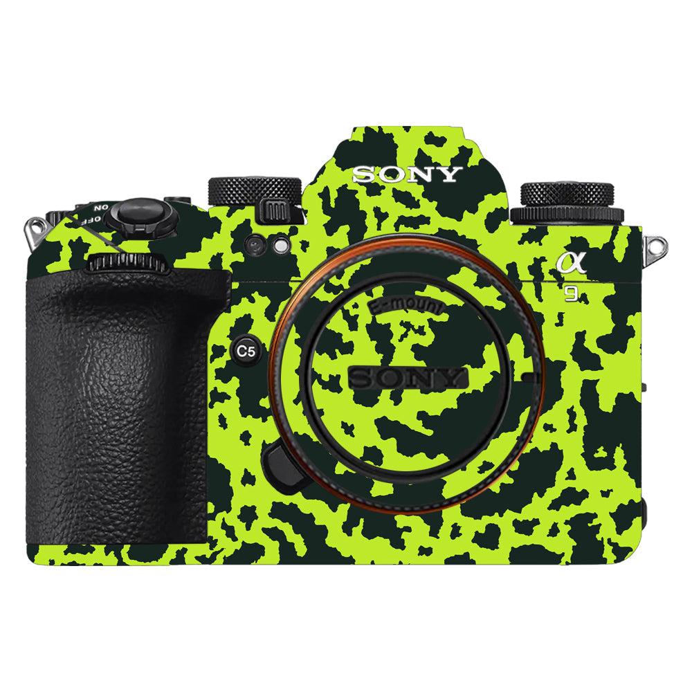 Neon Green Splatter Sony A9III Camera Skins
